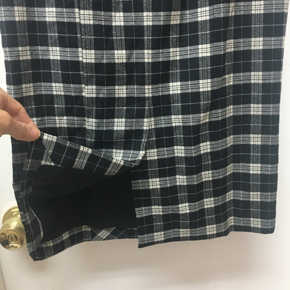 NWT DOLCE & GABBANA Black White Plaid Tartan Dress - Picture 9 of 9